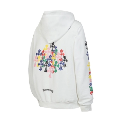 Chrome Hearts Cross Hoodie White Multicolor 02
