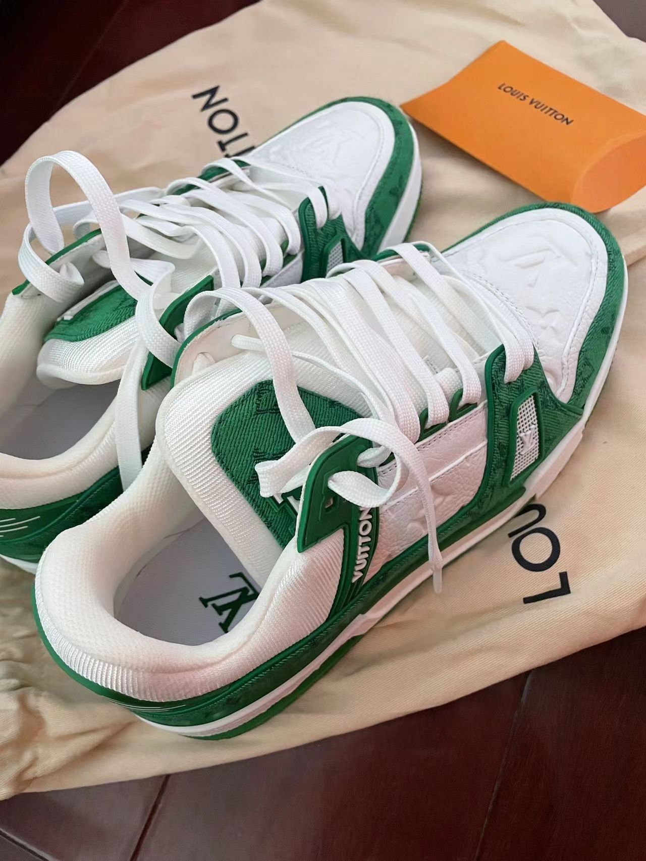 Trainer Green Monogram Denim White 1A9JHV review 0