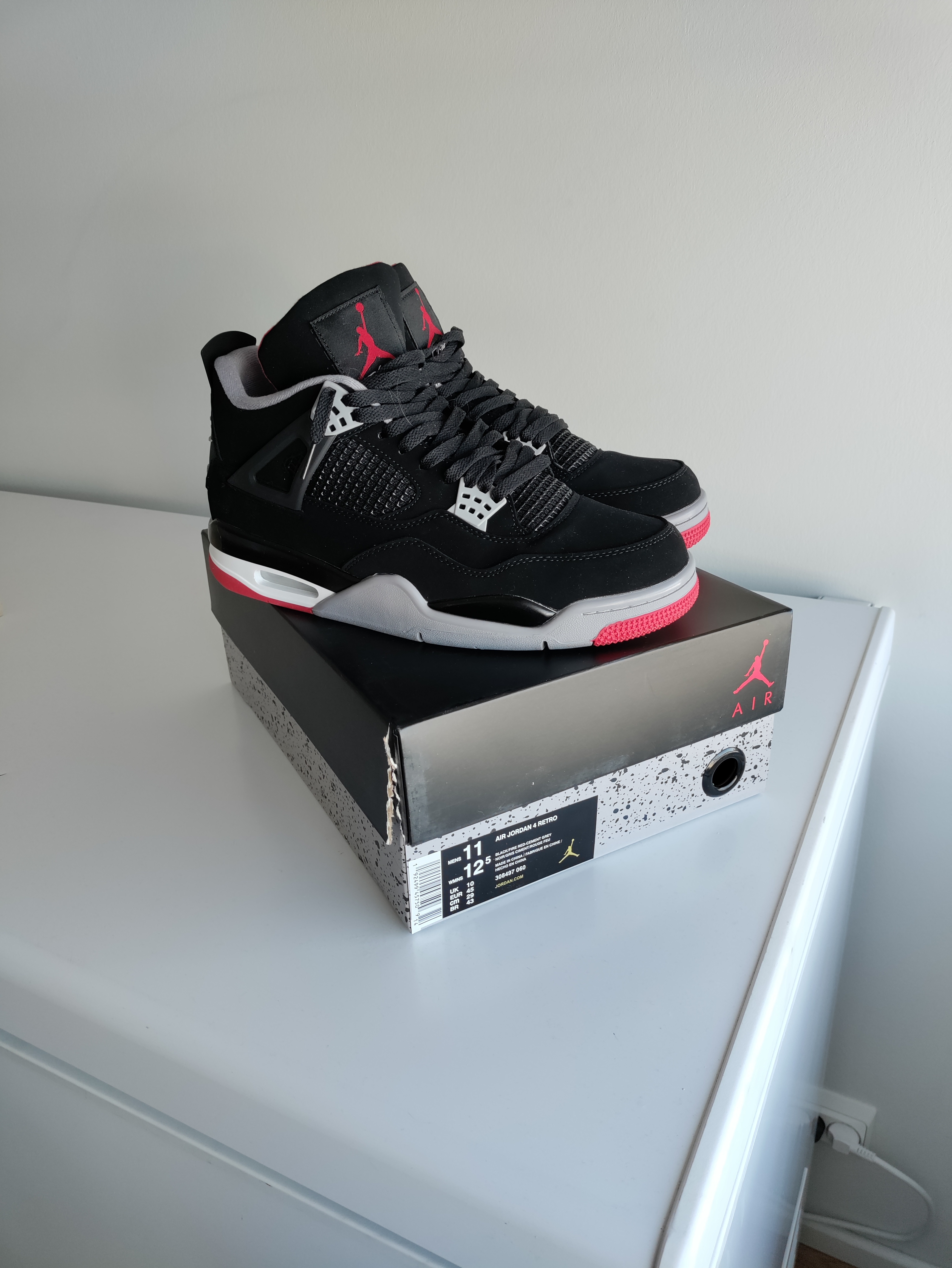 Jordan 4 Retro Bred 308497-060  review Kimi