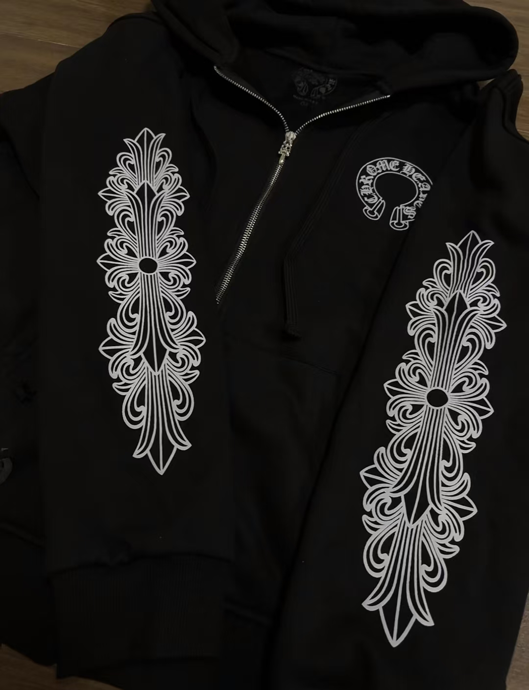 Chrome Heart Black Hoodie HD12 review Elizabeth Wood 01