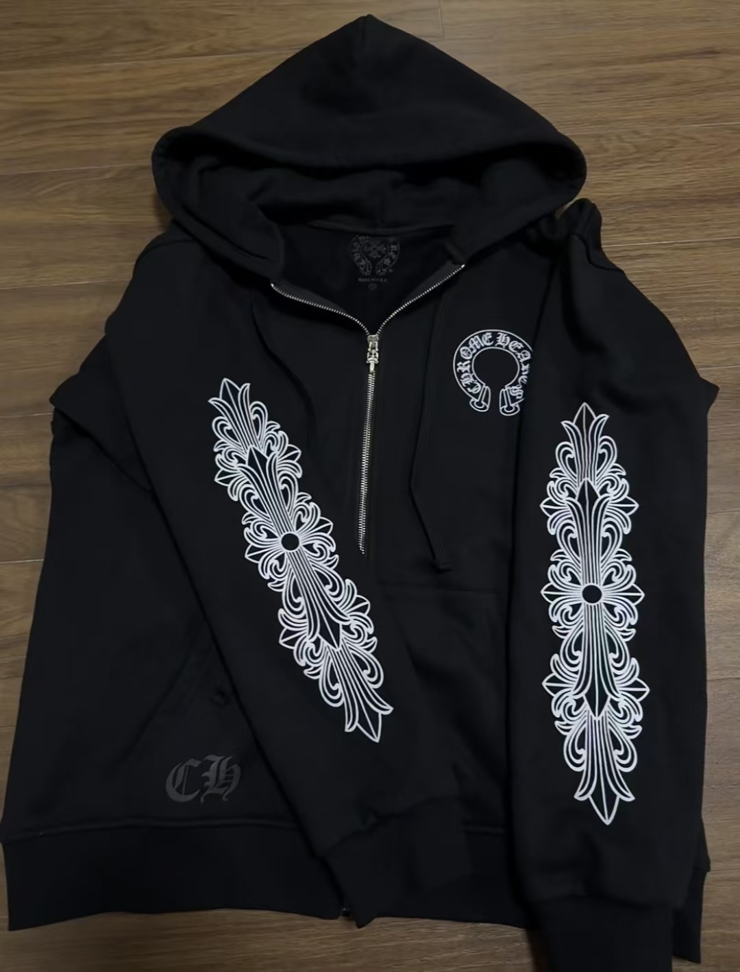 Chrome Heart Black Hoodie HD12 review Elizabeth Wood 02