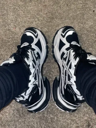 Balenciaga Runner Sneaker Black White 677403 W3RB2 9010 review Ashli 00