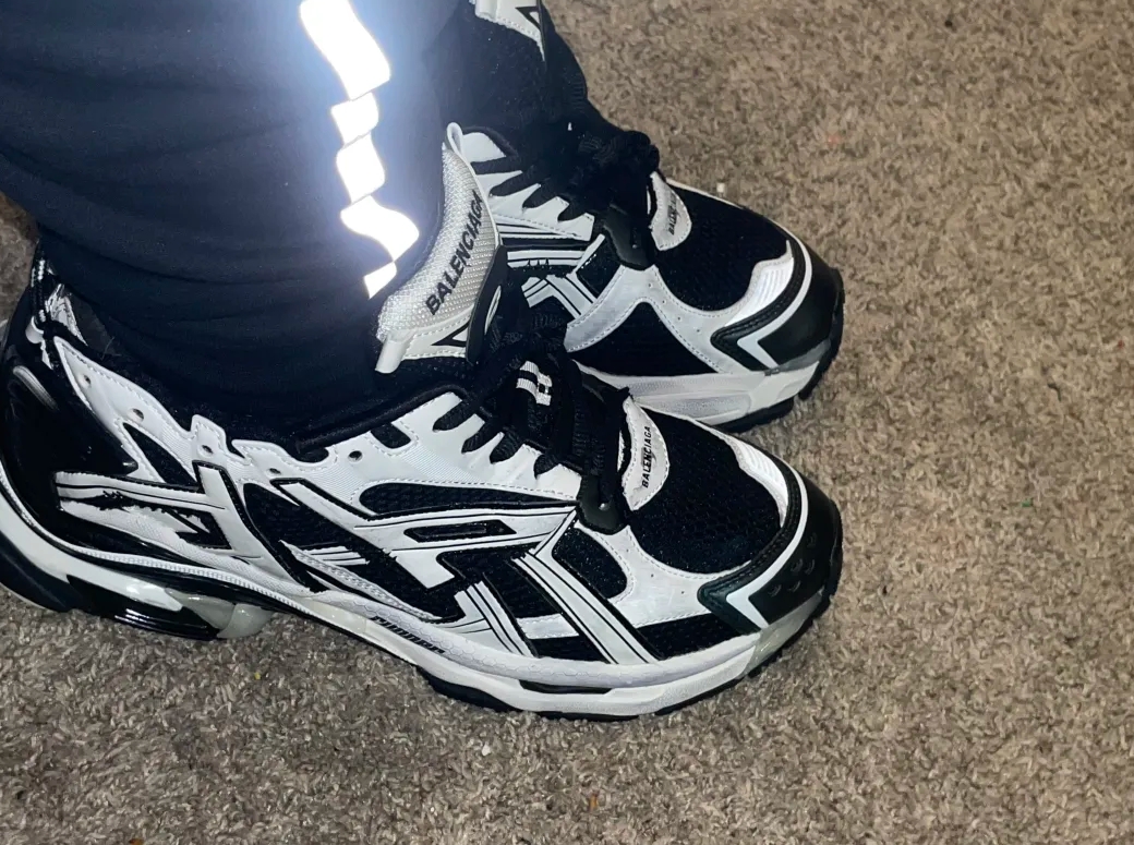 Balenciaga Runner Sneaker Black White 677403 W3RB2 9010 review Ashli 01