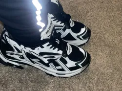 Balenciaga Runner Sneaker Black White 677403 W3RB2 9010 review Ashli 02