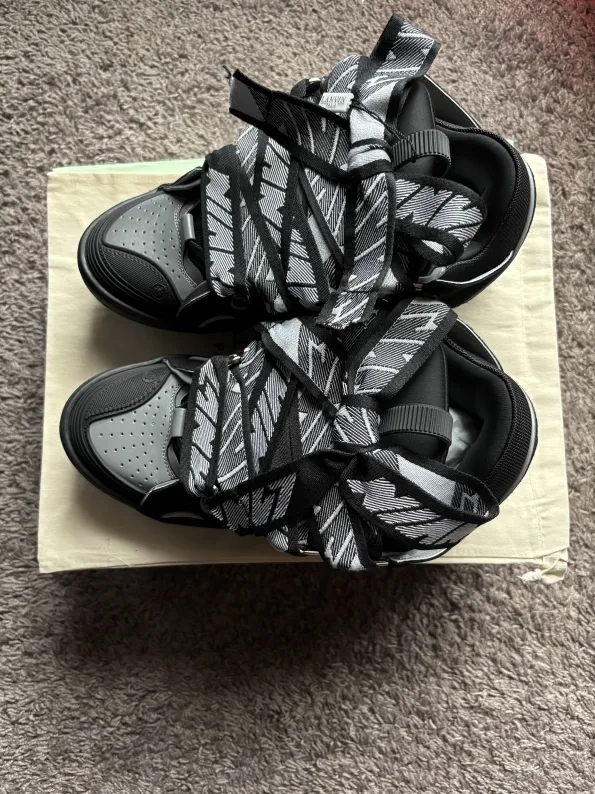 Lanvin Curb Sneaker Black Grey FM-SKRK11-REFL-P2210 review Treshaun 00