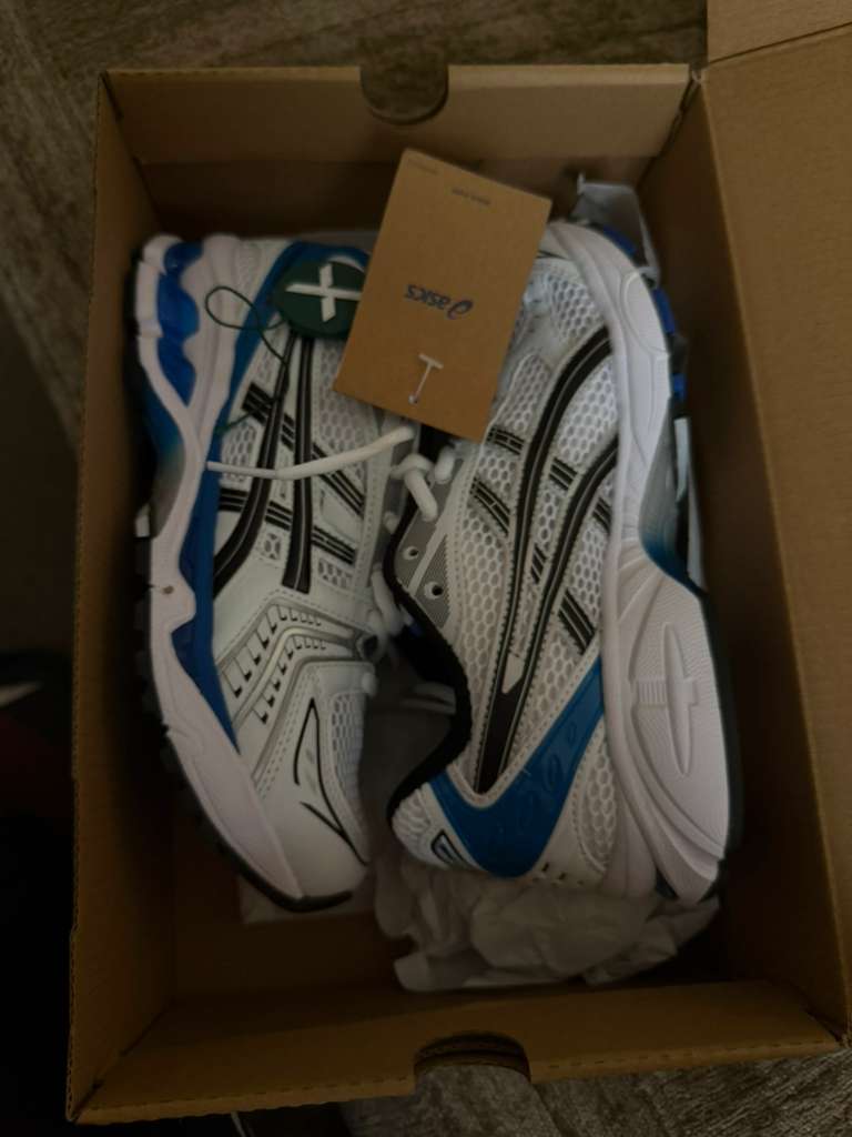 ASICS Gel-Kayano 14 White Tuna Blue 1201A019-101 review John Guillebeaux