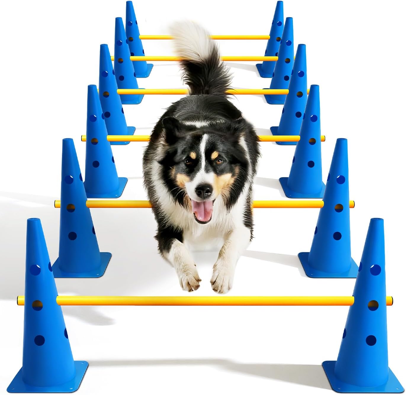 Dog Agility Hurdle Cone Set Canine Agility Training Equipment 6 Set