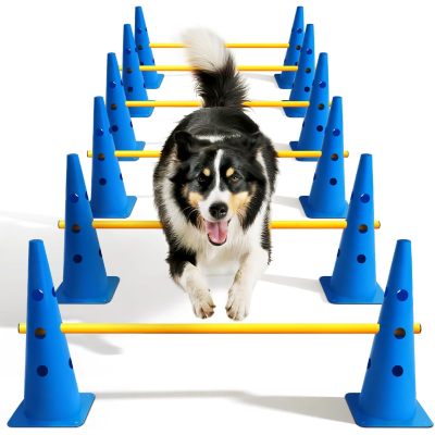 Dog Agility Hurdle Cone Set Canine Agility Training Equipment 6 Set 01