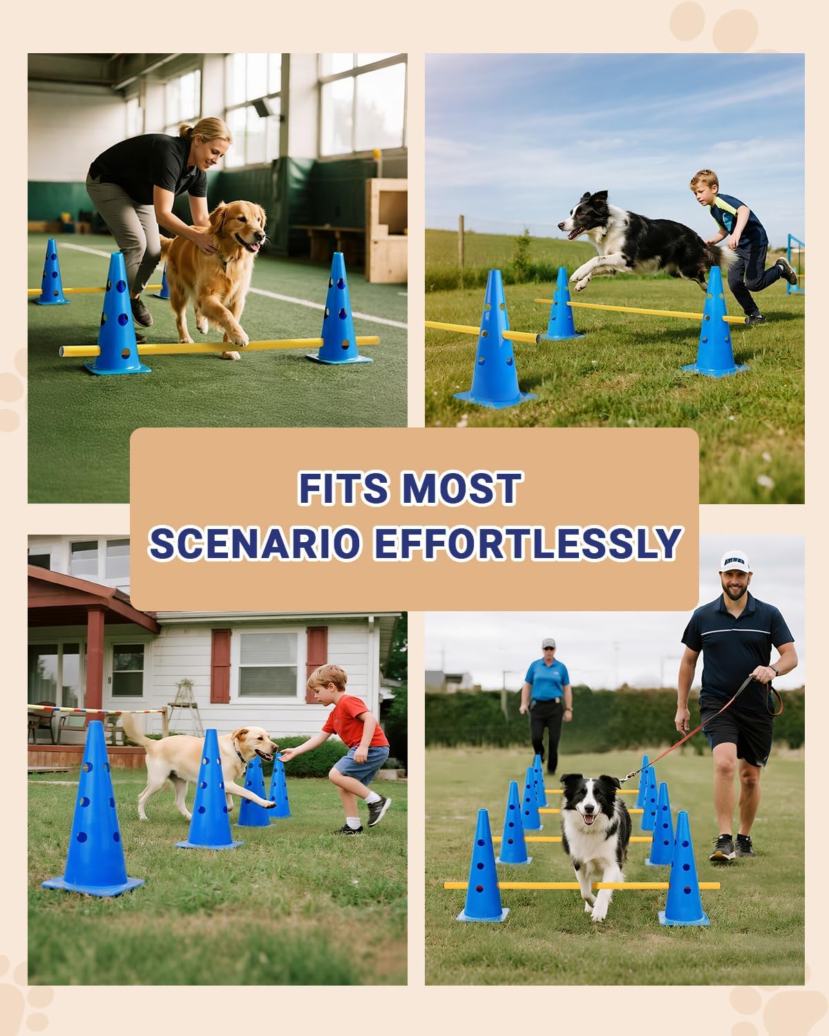 Dog Agility Hurdle Cone Set Canine Agility Training Equipment 6 Set