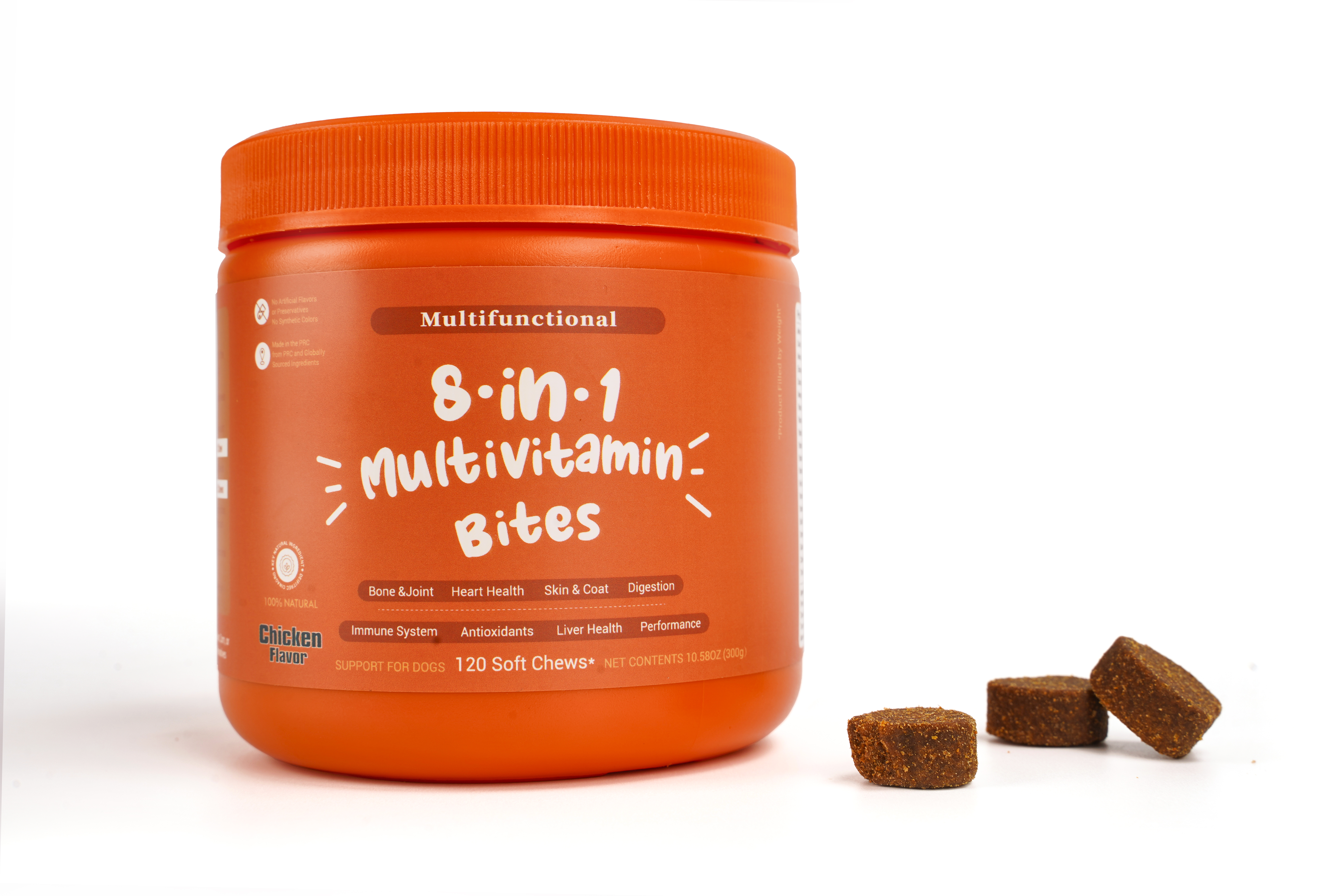 8-in-1 Multivitamin Soft Chew Bites for Dogs Chicken Flavor