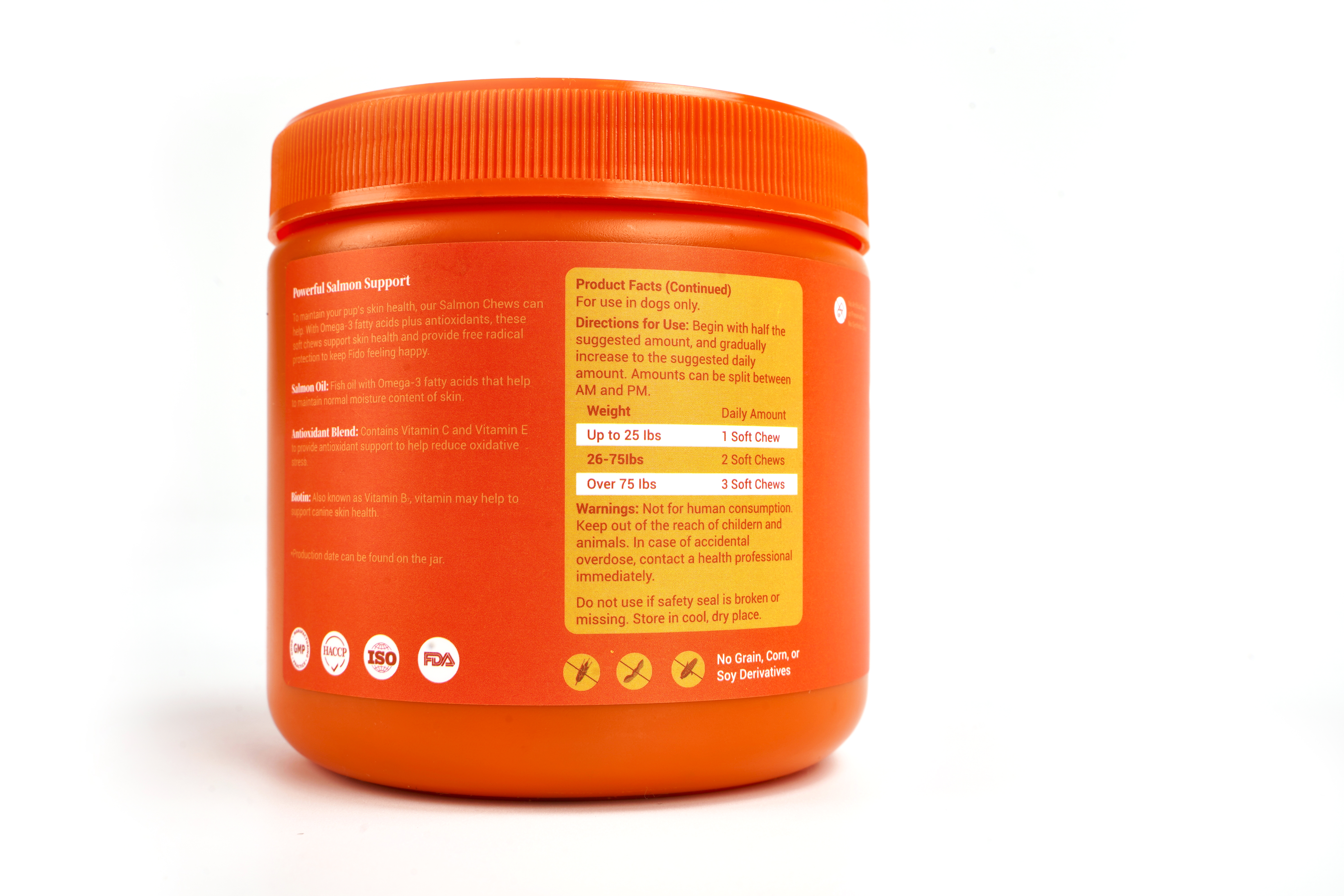 Salmon Soft Chews for Dogs Skin and Coat Supplement Chicken Flavor