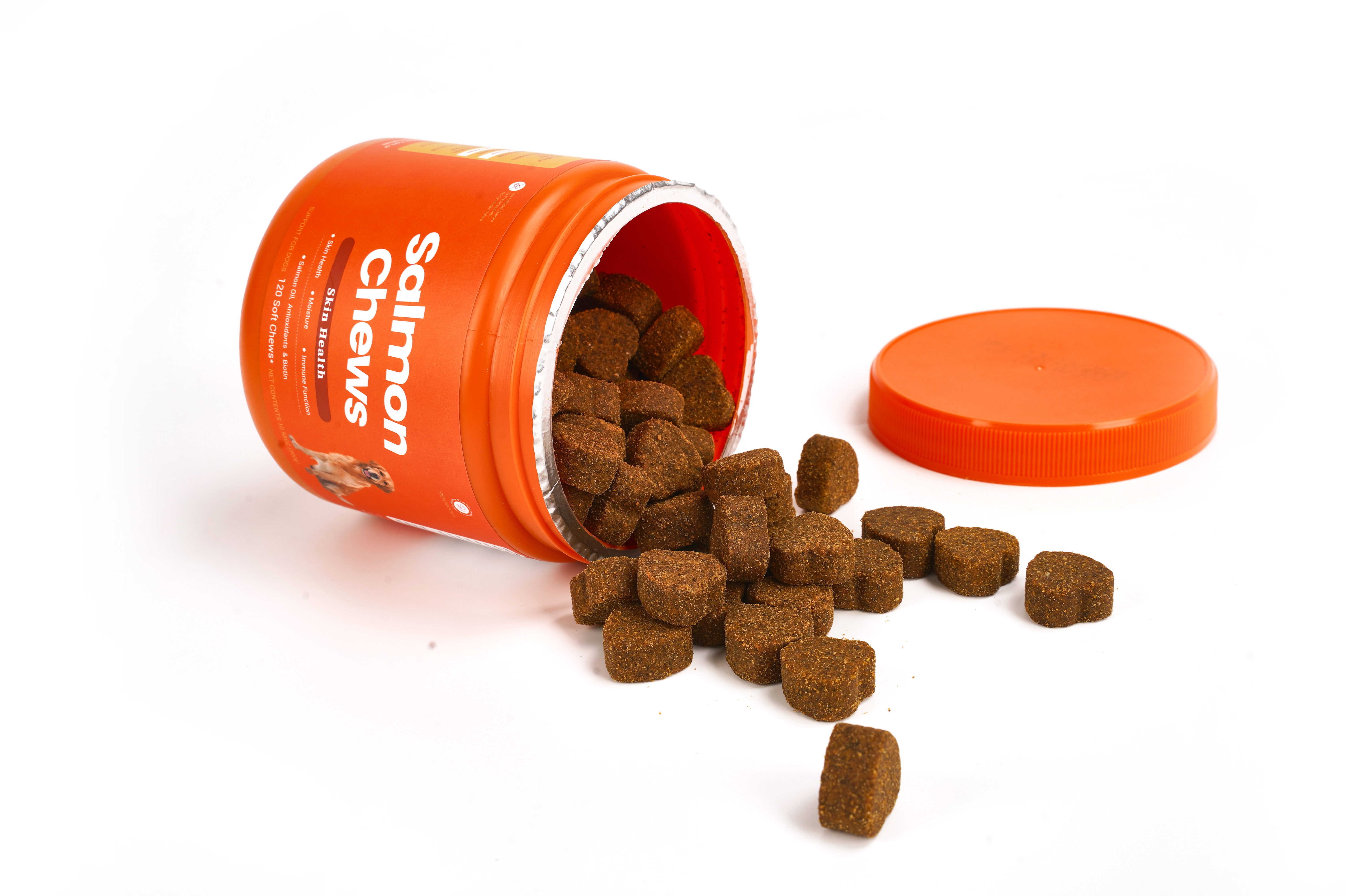 Salmon Soft Chews for Dogs Skin and Coat Supplement Chicken Flavor