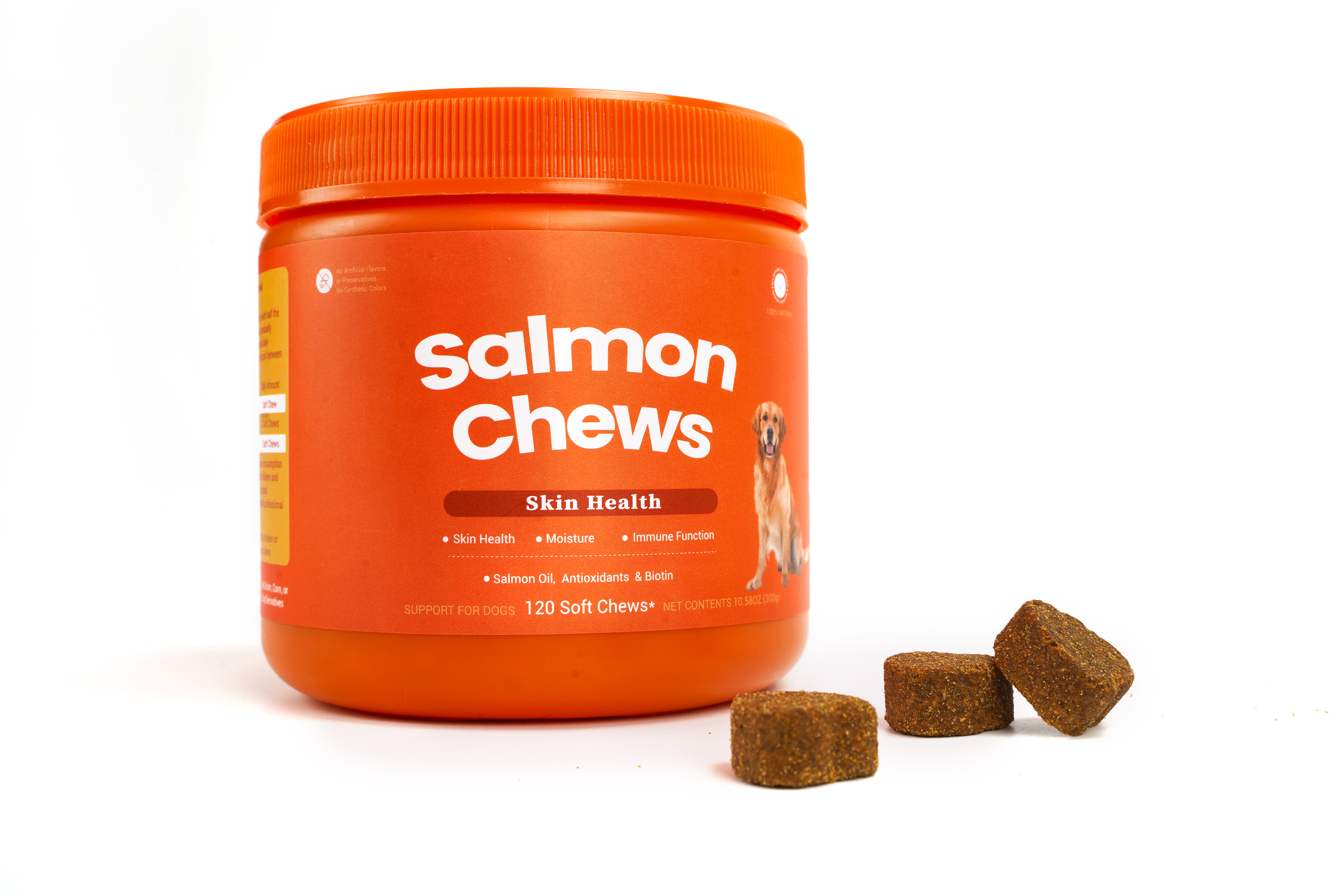 Salmon Soft Chews for Dogs Skin and Coat Supplement Chicken Flavor