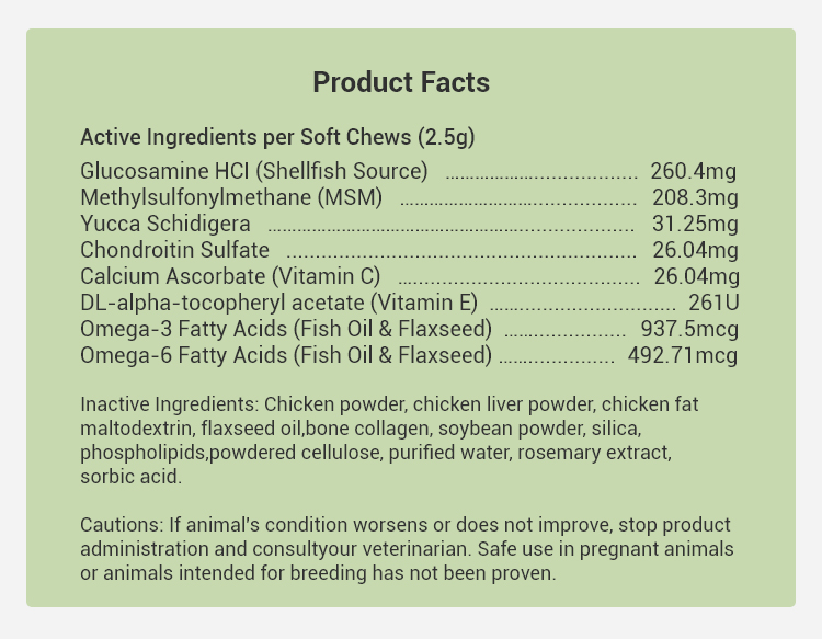 Ronzeil Glucosamine Chondroitin Hip and Joint Supplement for Dogs Chicken Flavor