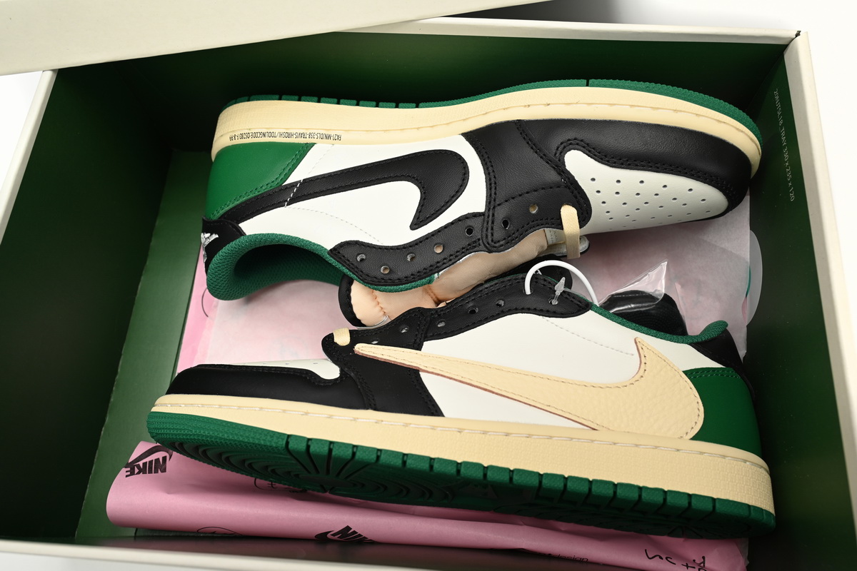CocoKicks Jordan 1 Low Travis Scott Black Green Barb DM7866-128