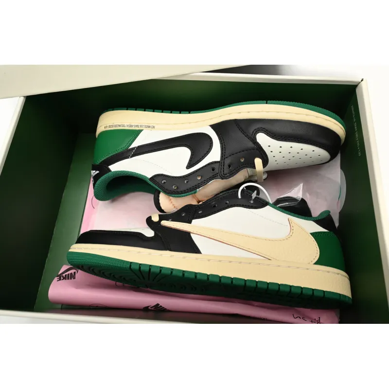 CocoKicks Jordan 1 Low Travis Scott Black Green Barb DM7866-128