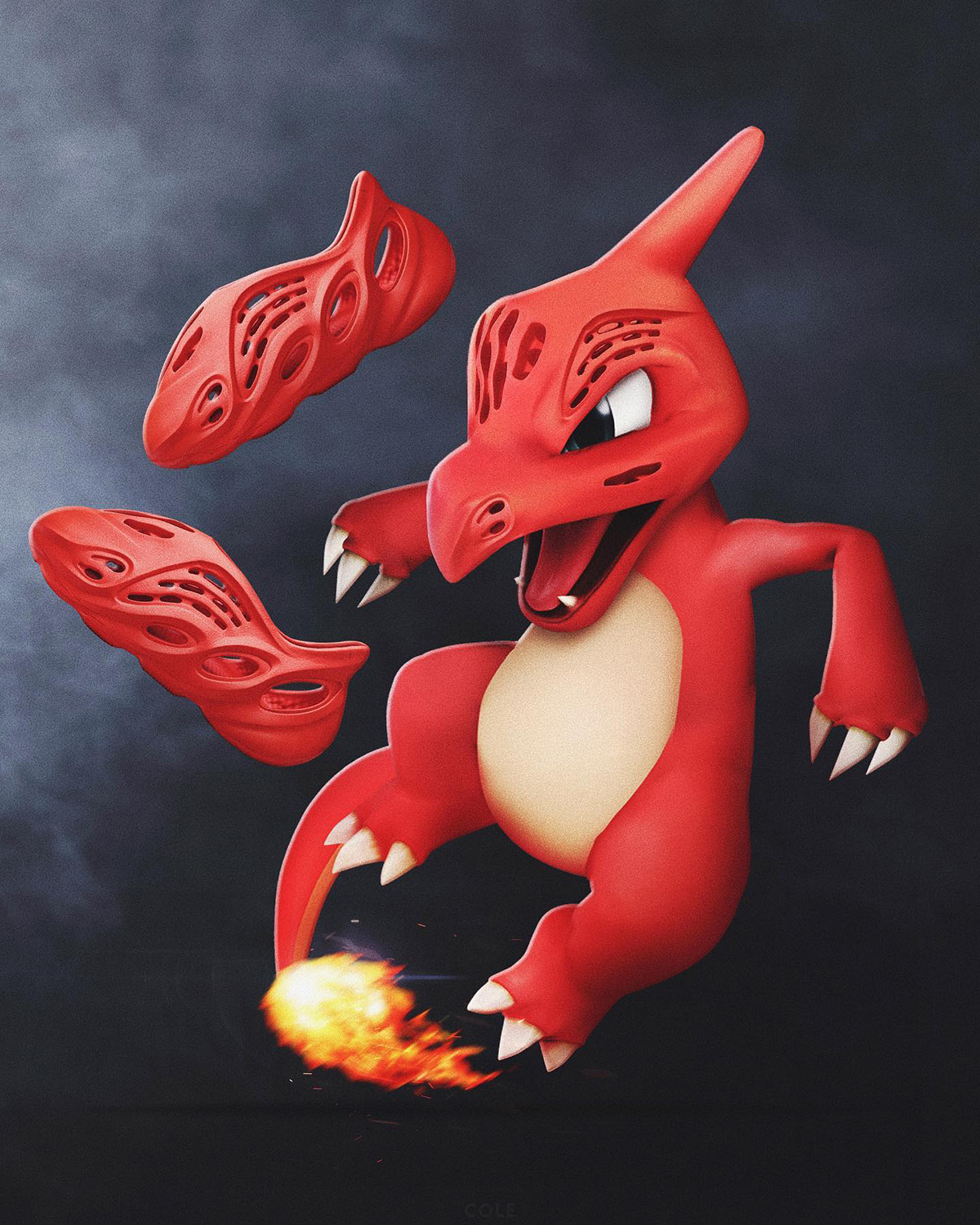 CocoKicks Yeezy Foam RNNR Vermillion GW3355