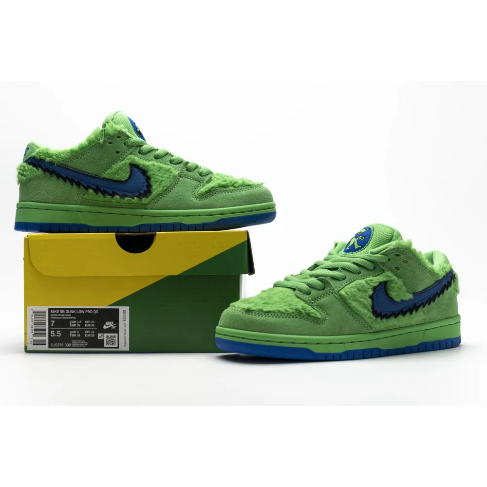 CocoKicks SB Dunk Low Grateful Dead Bears Green CJ5378-300