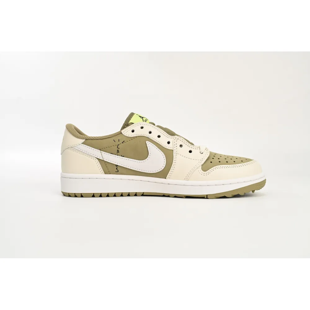 CocoKicks Jordan 1 Retro Low Golf Travis Scott Neutral Olive FZ3124-200