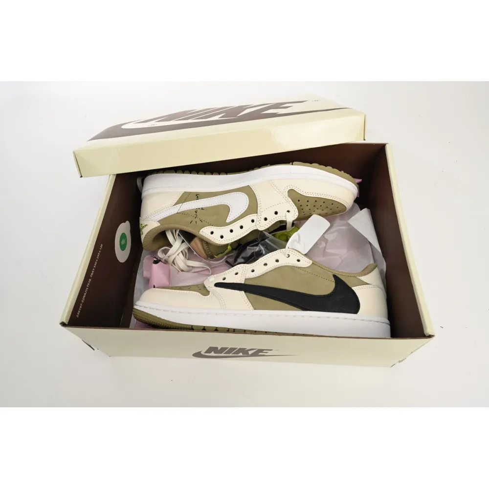 CocoKicks Jordan 1 Retro Low Golf Travis Scott Neutral Olive FZ3124-200