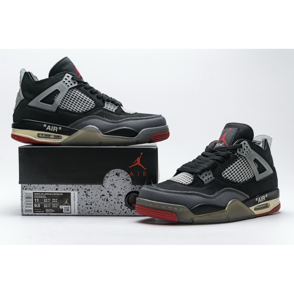 CocoKicks OFF White x Air Jordan 4 Bred CV9388-001