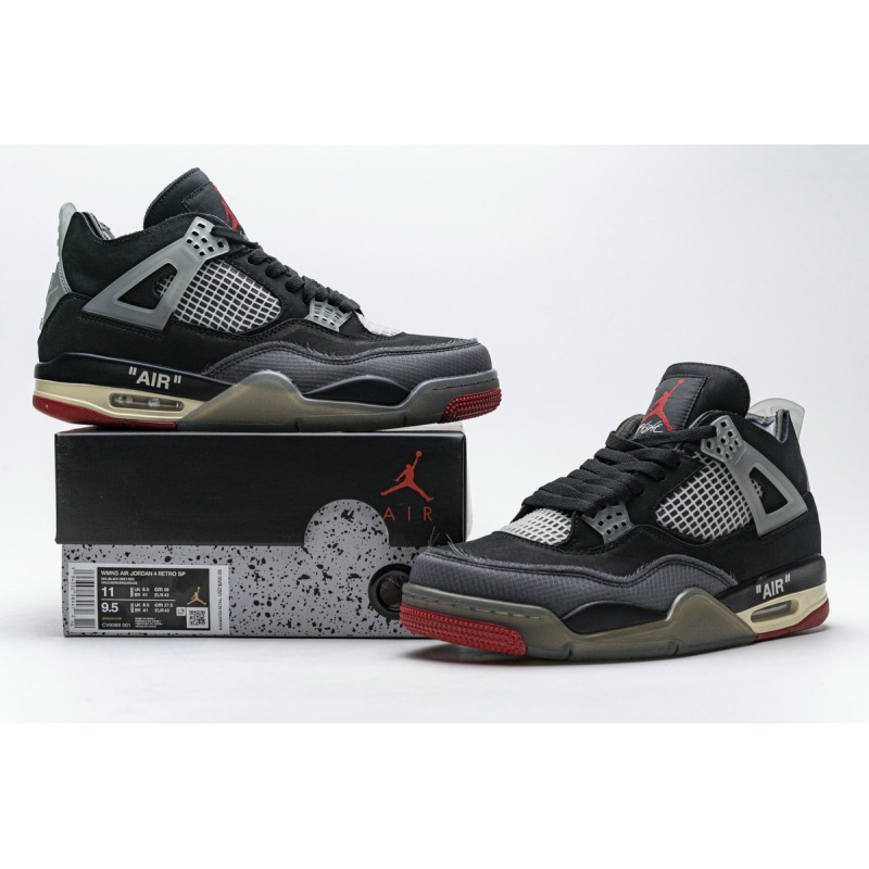 CocoKicks OFF White x Air Jordan 4 Bred CV9388-001