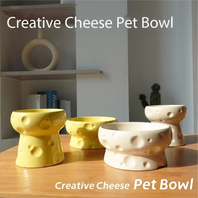 Cheese Heavy Ceramic Food Water Pet Bowl For Large Dog 02
