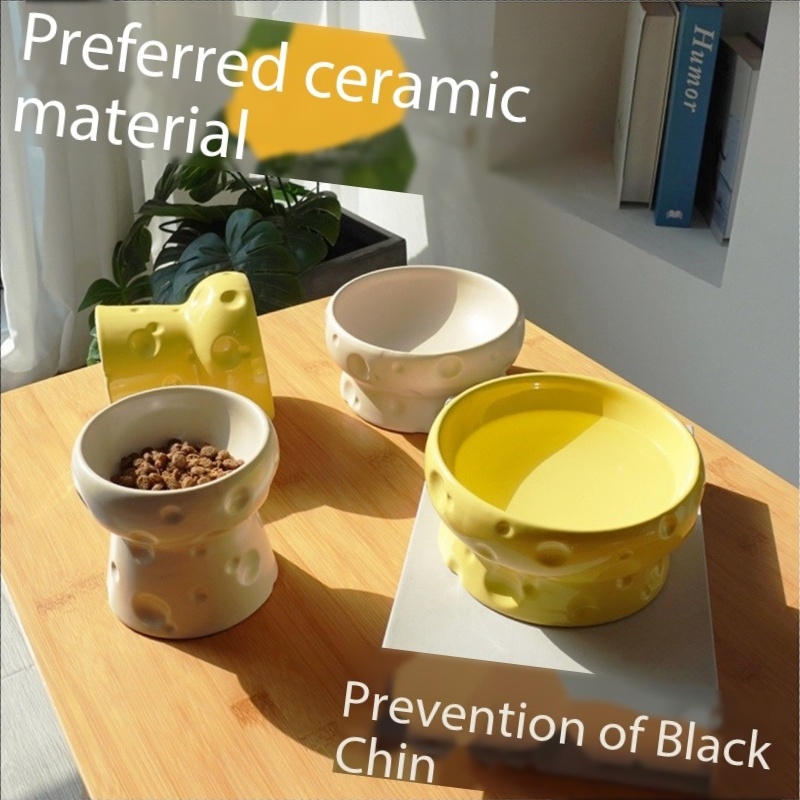 Cheese Heavy Ceramic Food Water Pet Bowl For Large Dog