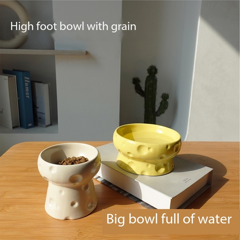 Cheese Heavy Ceramic Food Water Pet Bowl For Large Dog