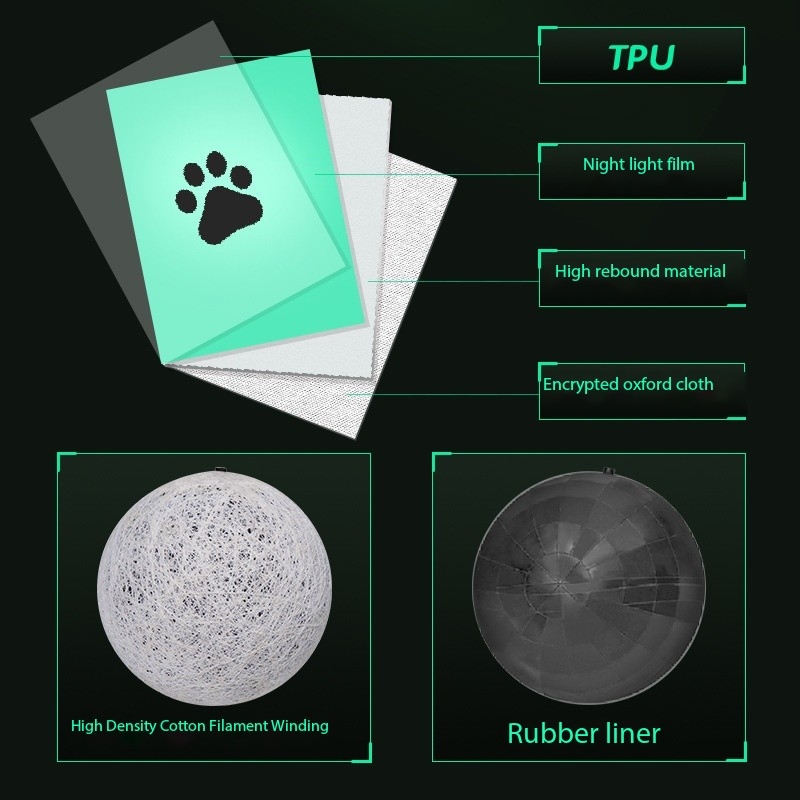 Outdoor Interactive Dog Toys Ball with Straps Glow in The Dark 