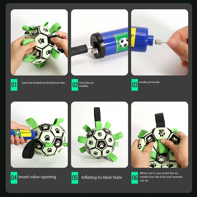 Outdoor Interactive Dog Toys Ball with Straps Glow in The Dark 