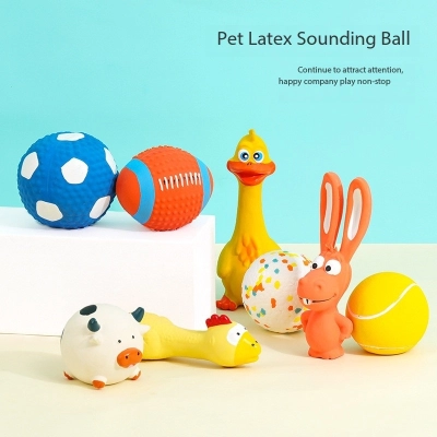 Pet Toy Dog Bite Resistant Latex Sound Soft Plush Dog Playing Toys With Squeaky Animal Shape Pet Dog Toy 02
