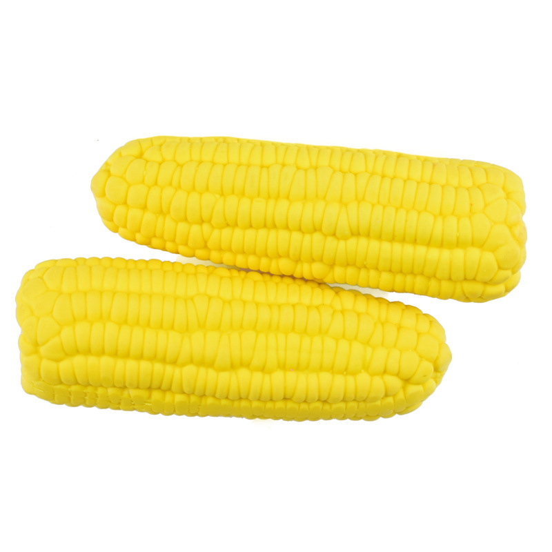 Pet Toy Dog Bite Resistant Latex Sound Soft Plush Dog Playing Toys With Squeaky Corn Shape Pet Dog Toy