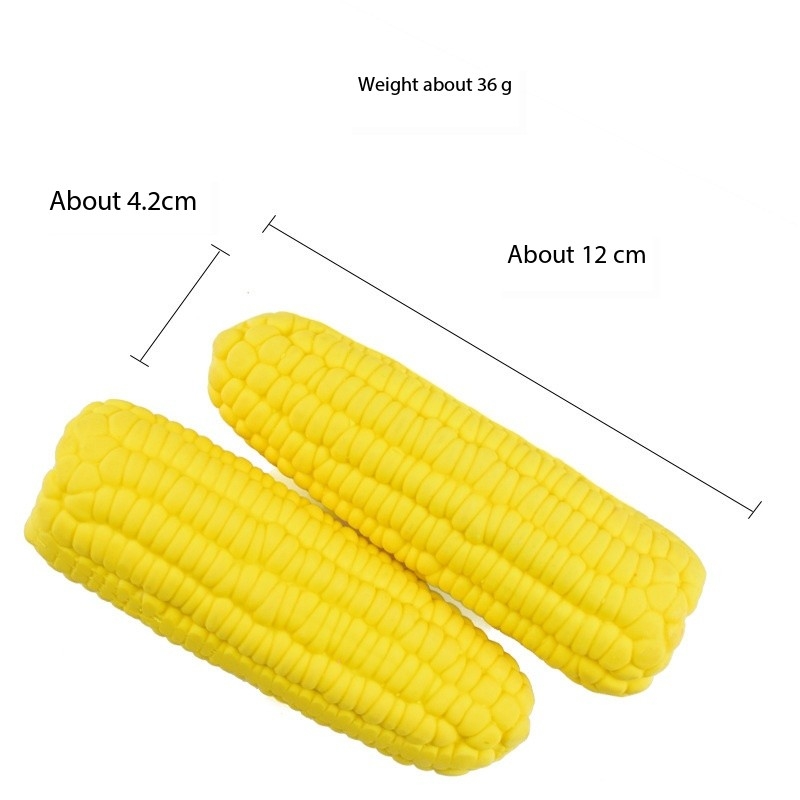 Pet Toy Dog Bite Resistant Latex Sound Soft Plush Dog Playing Toys With Squeaky Corn Shape Pet Dog Toy