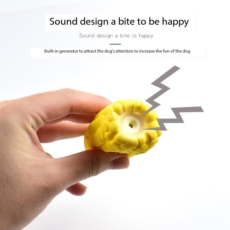 Pet Toy Dog Bite Resistant Latex Sound Soft Plush Dog Playing Toys With Squeaky Corn Shape Pet Dog Toy