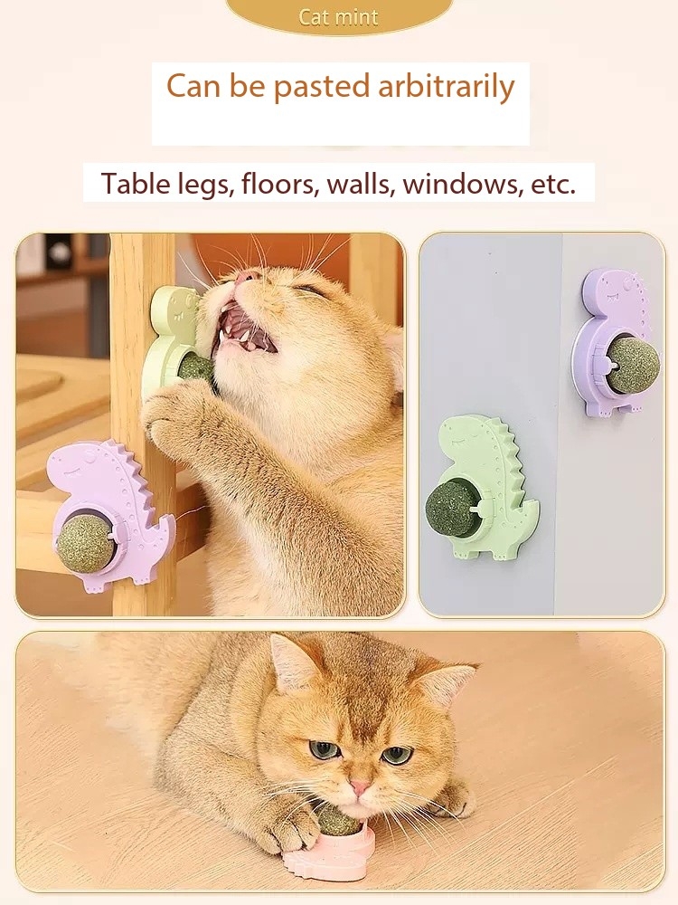 Dianosor Refillable Catnip Balls For Wall Kitten Big Cat