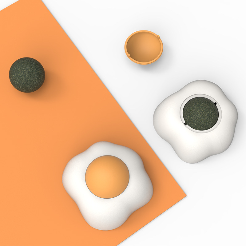 Egg Yolk Refillable Catnip Balls for Wall Kitten Big Cat