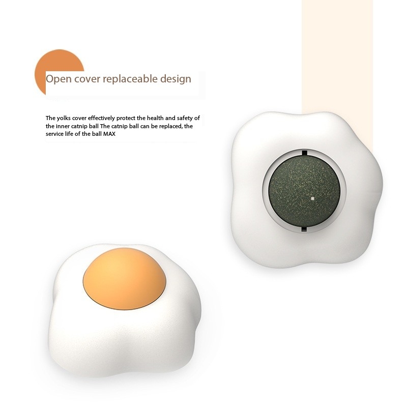 Egg Yolk Refillable Catnip Balls for Wall Kitten Big Cat