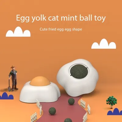 Egg Yolk Refillable Catnip Balls for Wall Kitten Big Cat 01