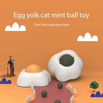 Egg Yolk Refillable Catnip Balls for Wall Kitten Big Cat 01