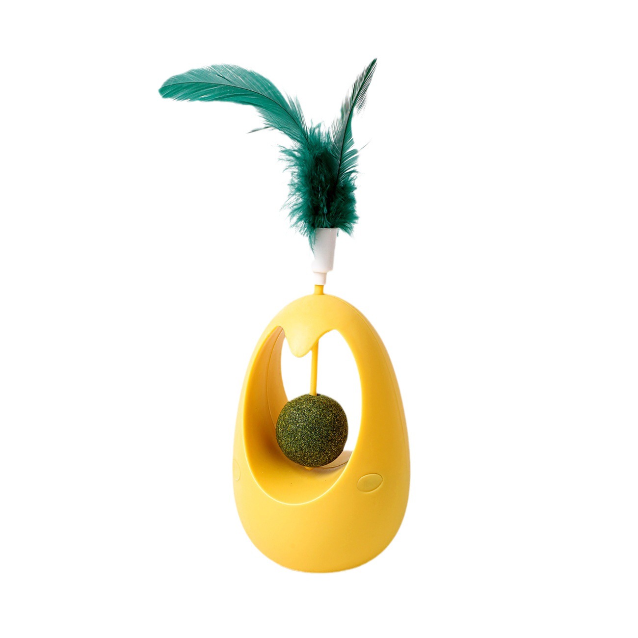 Fluffy Feather Catnip Tumbler Ball Toy For Kitten Big Cat