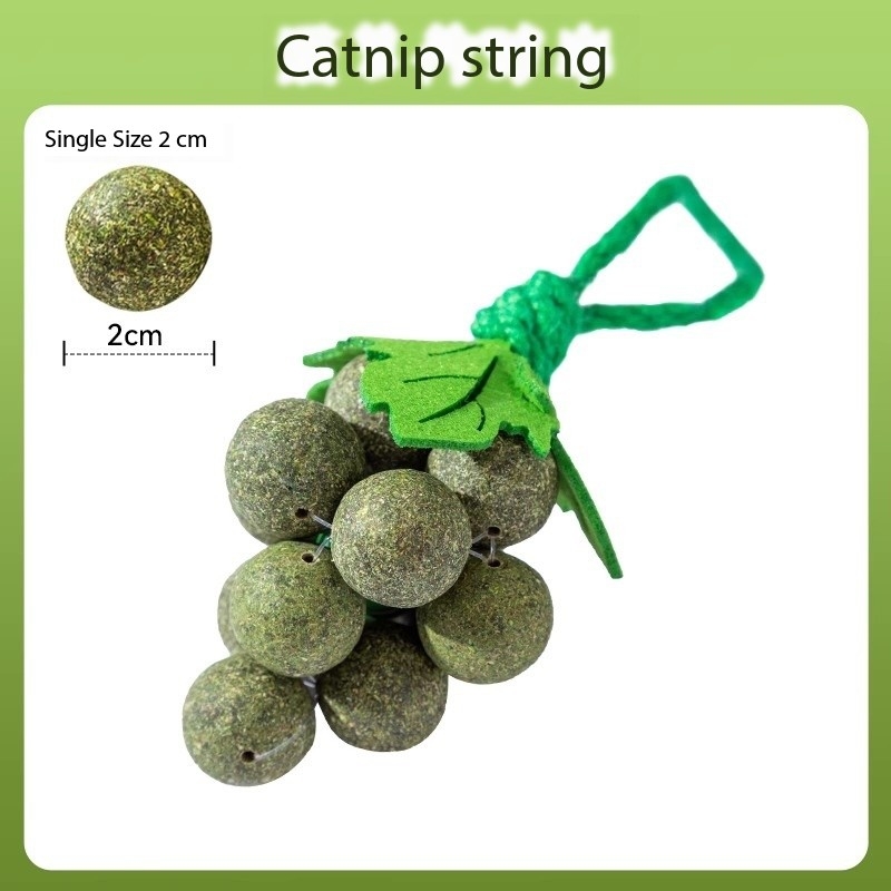 Grape String Refillable Catnip Balls Toy for Kitten Big Cat