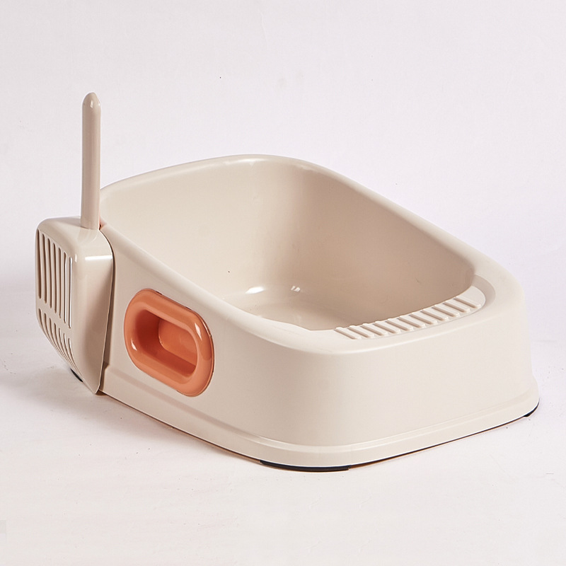 Protable Three-color Fancy with Shovel Cat Litter Box