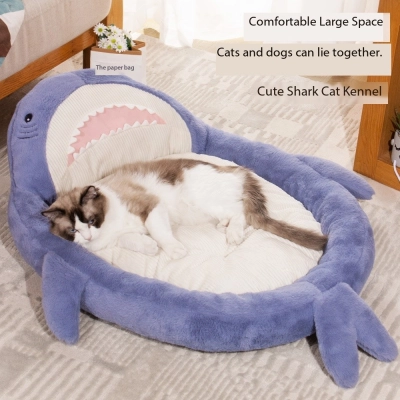 1.6kg Shark Shape Large Dog Couch Bed Sofa Washable With Removable Covers 02