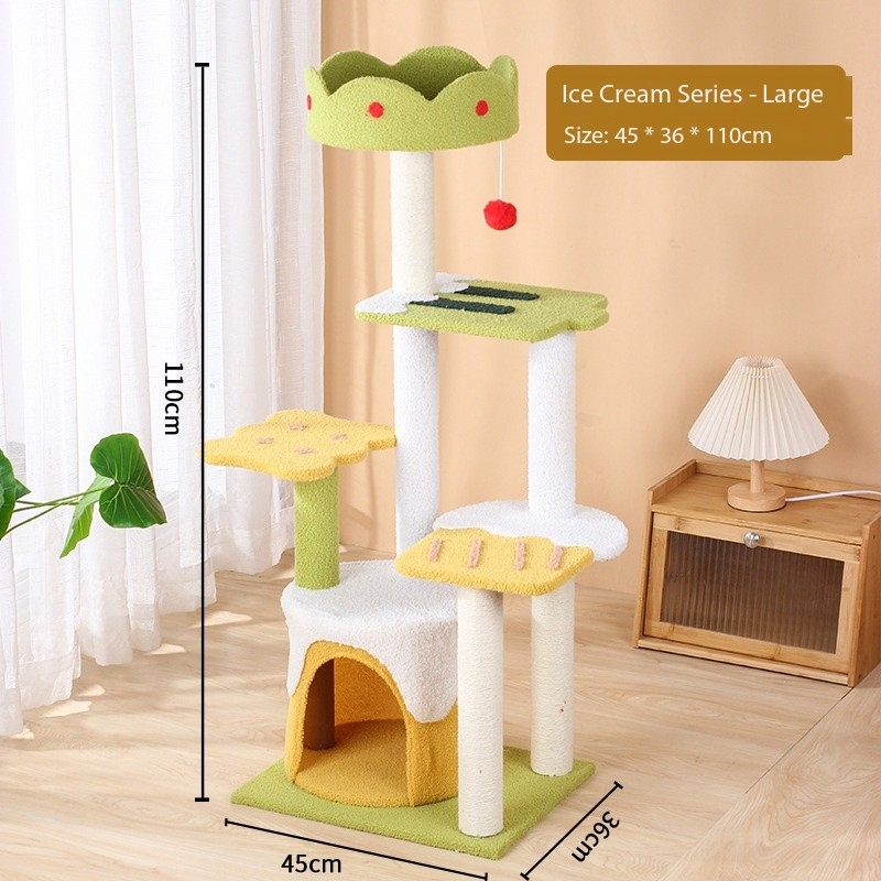 47 inches Rainbow Six Layer Sisal Cat Scratch Tower