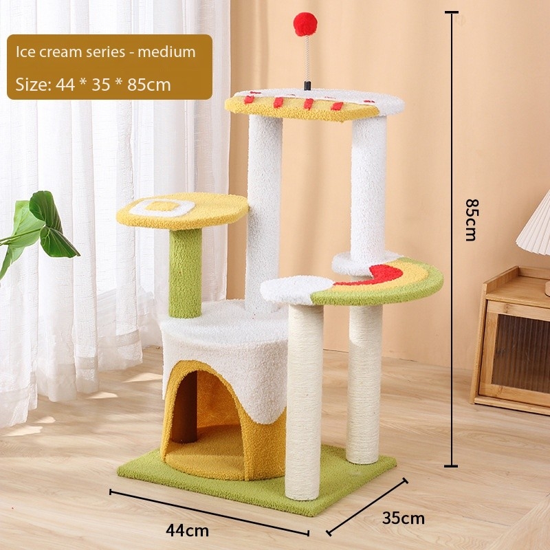 47 inches Rainbow Six Layer Sisal Cat Scratch Tower