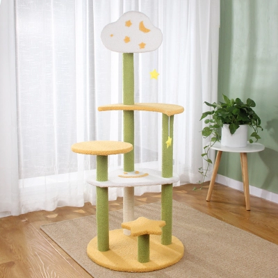47 Inches Star Sisal Cat Scratch Tower Tree  02