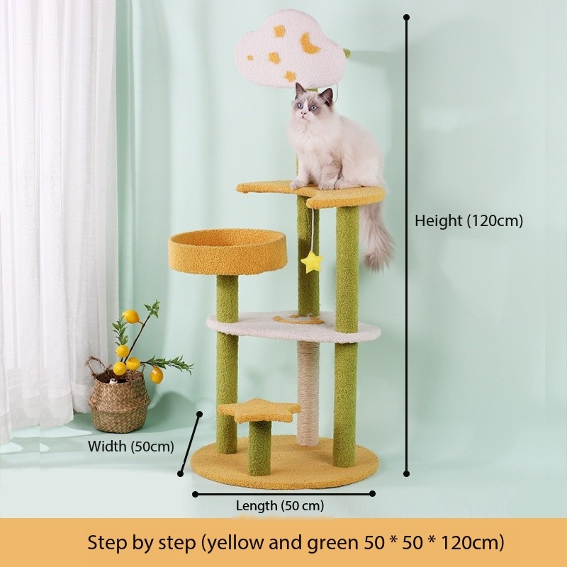 47 Inches Star Sisal Cat Scratch Tower Tree 