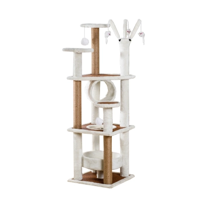 51 inches Luxury Multi Layer Sisal Cat Scratch Tower Tree  01