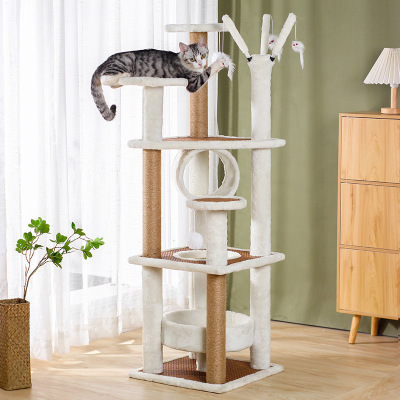 51 inches Luxury Multi Layer Sisal Cat Scratch Tower Tree  02